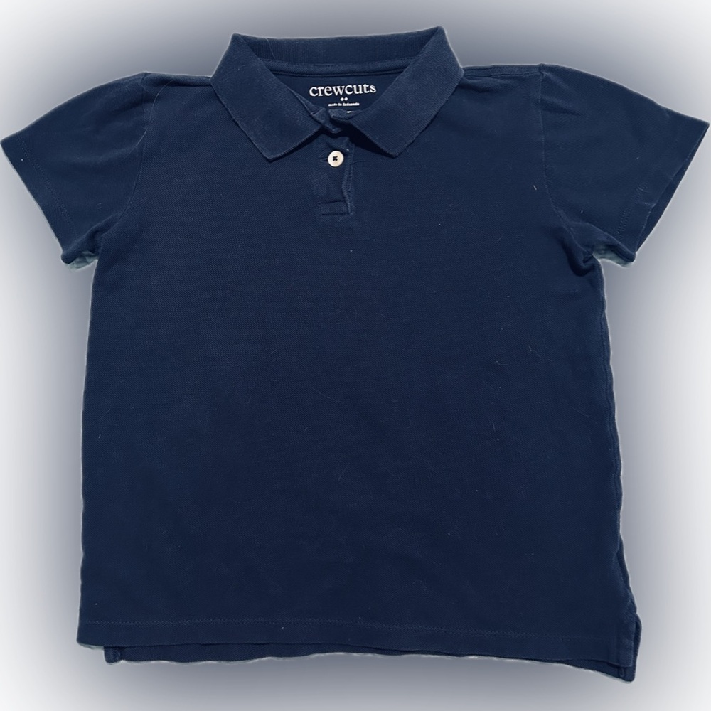J Crew Crewcuts Boys Navy Blue Polo Shirt Size 6-7